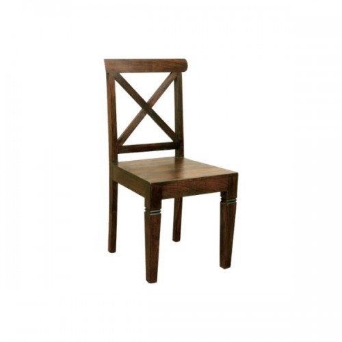Καρέκλα ξύλινη παραδοσιακή Kika σε χρώμα καρυδί απο μασίφ ξύλο ΕΣ331 (Σετ 2τμχ)
