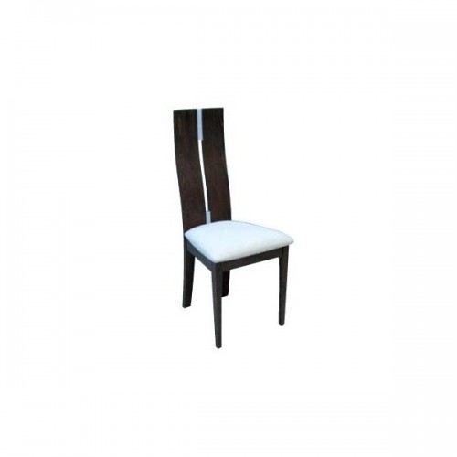 Καρέκλα ξύλινη Mileno απο οξυά σε καρυδί burn beech χρώμα και κάθισμα απο ύφασμα μπέζ E7675 (Σετ 2τμχ)