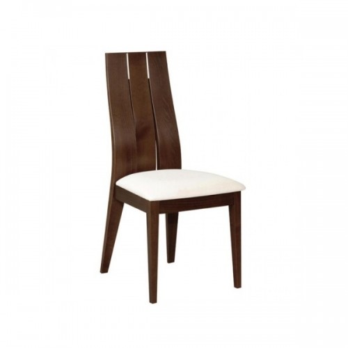 Καρέκλα SAMBER με ξύλινο σκελετό σε χρώμα καρυδί Burn Beech και κάθισμα απο ύφασμα σε μπέζ χρώμα Ε7867.1 (Σετ 2τμχ)