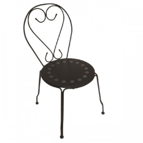 Καρέκλα Bistro με μεταλλικό σκελετό σε μαύρο χρώμα E5182