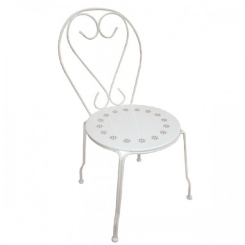 Καρέκλα Bistro με μεταλλικό σκελετό σε άσπρο χρώμα E5182,1