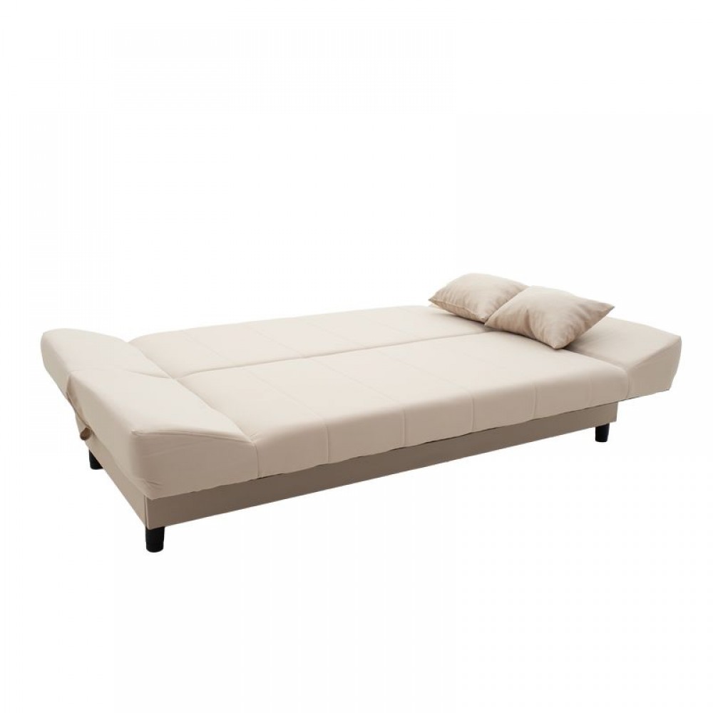 Kαναπές-Κρεβάτι Tiko Pakoworld 3Θέσιος Αποθηκευτικός Χώρος Ύφασμα Μπεζ 200X85X90Εκ